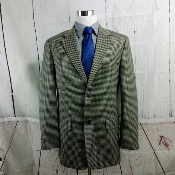 Enrico Gelini Collezione 40L Multicolor Houndstooth Suit Blazer Sport Coat - Picture 1 of 6